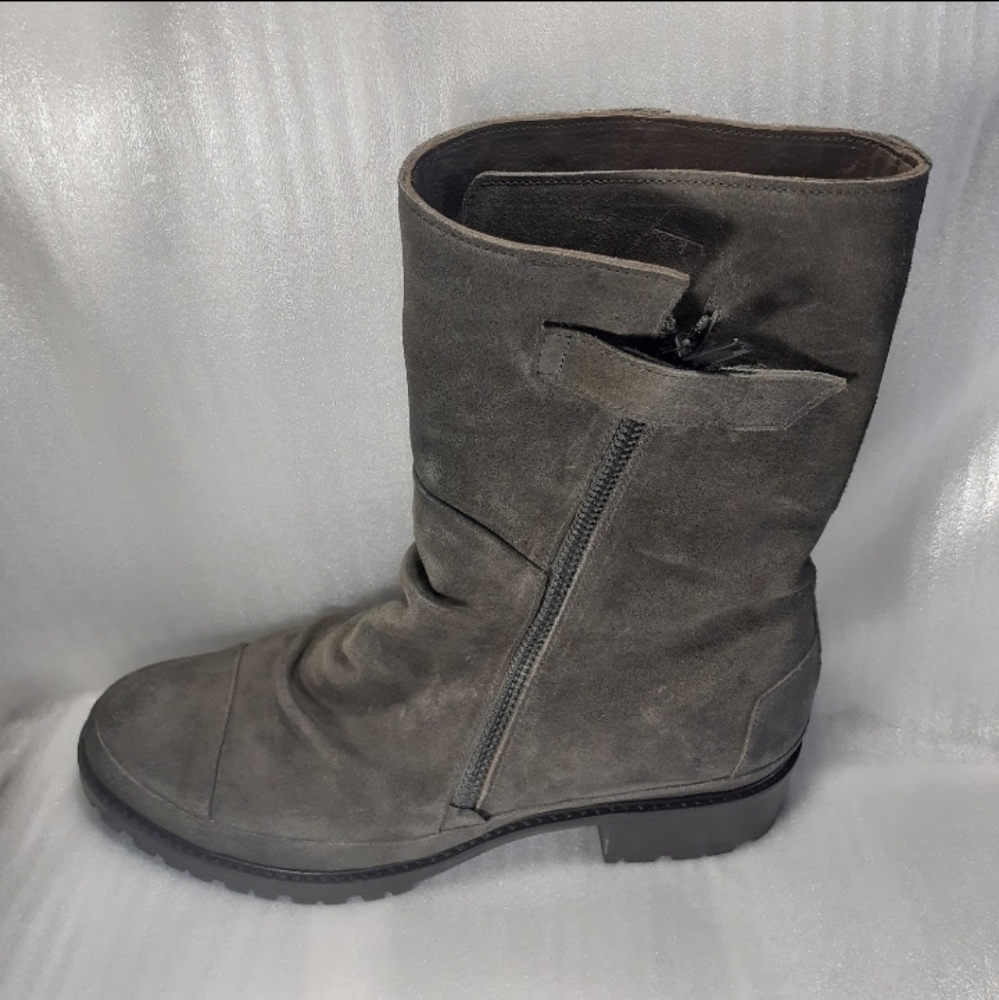 COCLICO Made in Spain Suede Leather Zip Buckle Mid-calf Boot 7.5us/5.5uk